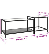 Beistelltische 2 Stk. Hartglas Schwarz