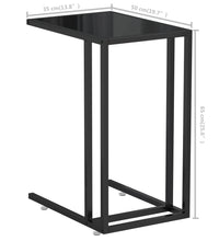 Computer-Beistelltisch Schwarz 50x35x65 cm Hartglas