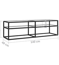 TV-Schrank Transparent 140x40x40,5 cm Hartglas