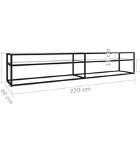 TV-Schrank Transparent 220x40x40,5 cm Hartglas