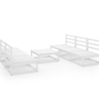7-tlg. Garten-Lounge-Set Weiß Massivholz Kiefer