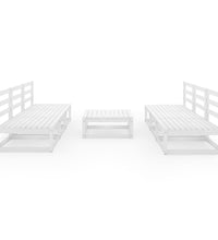 7-tlg. Garten-Lounge-Set Weiß Massivholz Kiefer