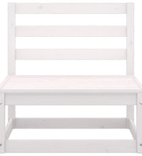 7-tlg. Garten-Lounge-Set Weiß Massivholz Kiefer