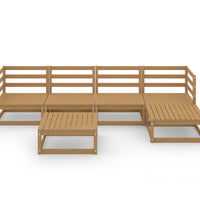 6-tlg. Garten-Lounge-Set Honigbraun Massivholz Kiefer