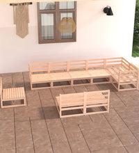 9-tlg. Garten-Lounge-Set Massivholz Kiefer