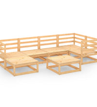 7-tlg. Garten-Lounge-Set Massivholz Kiefer