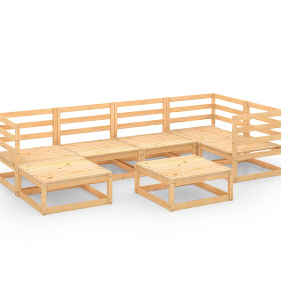 7-tlg. Garten-Lounge-Set Massivholz Kiefer
