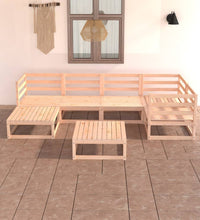 7-tlg. Garten-Lounge-Set Massivholz Kiefer