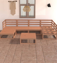 7-tlg. Garten-Lounge-Set Honigbraun Massivholz Kiefer