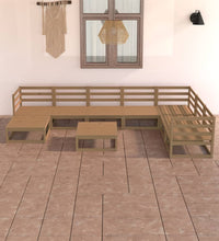 8-tlg. Garten-Lounge-Set Honigbraun Massivholz Kiefer