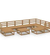 10-tlg. Garten-Lounge-Set Honigbraun Massivholz Kiefer