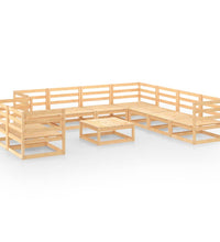 10-tlg. Garten-Lounge-Set Massivholz Kiefer