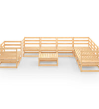 10-tlg. Garten-Lounge-Set Massivholz Kiefer