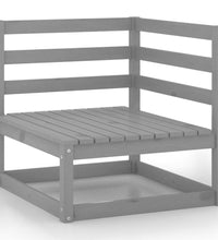 10-tlg. Garten-Lounge-Set Grau Kiefer Massivholz
