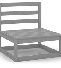 10-tlg. Garten-Lounge-Set Grau Kiefer Massivholz