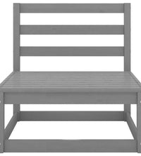 10-tlg. Garten-Lounge-Set Grau Kiefer Massivholz