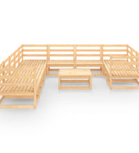 11-tlg. Garten-Lounge-Set Massivholz Kiefer