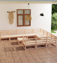 11-tlg. Garten-Lounge-Set Massivholz Kiefer