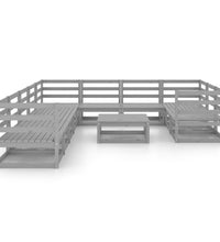 11-tlg. Garten-Lounge-Set Massivholz Kiefer