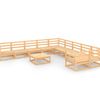 11-tlg. Garten-Lounge-Set Massivholz Kiefer