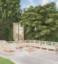 11-tlg. Garten-Lounge-Set Massivholz Kiefer