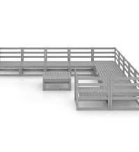 11-tlg. Garten-Lounge-Set Massivholz Kiefer