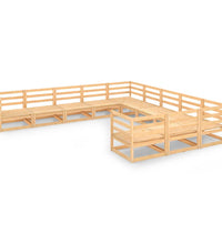 11-tlg. Garten-Lounge-Set Massivholz Kiefer