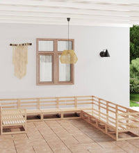 11-tlg. Garten-Lounge-Set Massivholz Kiefer