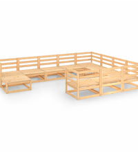 11-tlg. Garten-Lounge-Set Massivholz Kiefer