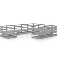 11-tlg. Garten-Lounge-Set Massivholz Kiefer
