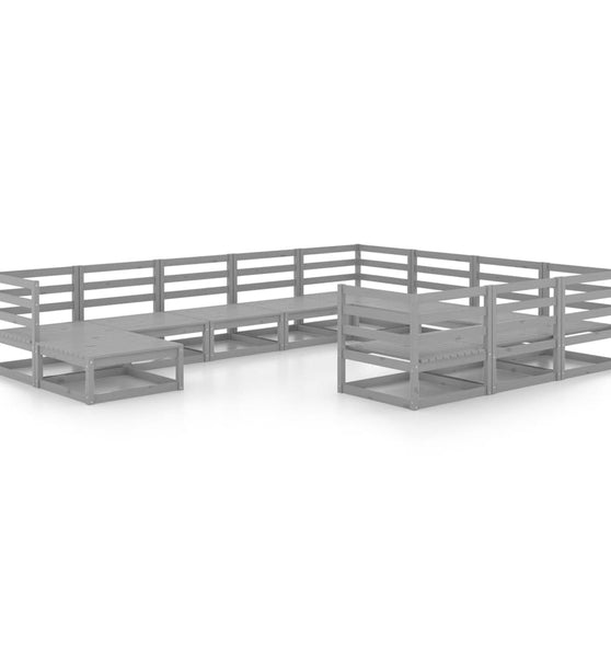 11-tlg. Garten-Lounge-Set Massivholz Kiefer