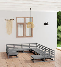 11-tlg. Garten-Lounge-Set Massivholz Kiefer