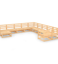 11-tlg. Garten-Lounge-Set Massivholz Kiefer