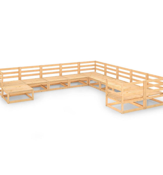 11-tlg. Garten-Lounge-Set Massivholz Kiefer
