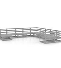 11-tlg. Garten-Lounge-Set Massivholz Kiefer
