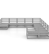 11-tlg. Garten-Lounge-Set Massivholz Kiefer