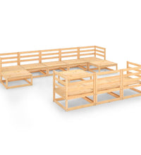 11-tlg. Garten-Lounge-Set Massivholz Kiefer