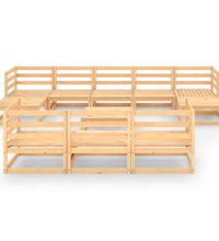 11-tlg. Garten-Lounge-Set Massivholz Kiefer