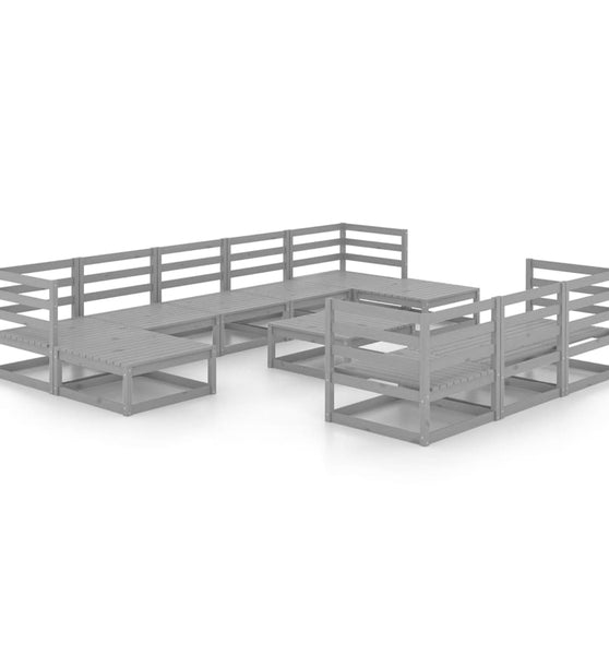 11-tlg. Garten-Lounge-Set Massivholz Kiefer