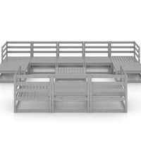 11-tlg. Garten-Lounge-Set Massivholz Kiefer