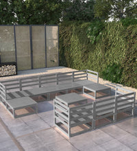 11-tlg. Garten-Lounge-Set Massivholz Kiefer