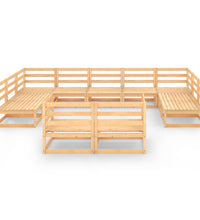 11-tlg. Garten-Lounge-Set Massivholz Kiefer