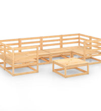 7-tlg. Garten-Lounge-Set Massivholz Kiefer