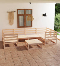 7-tlg. Garten-Lounge-Set Massivholz Kiefer