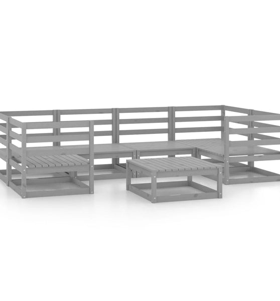 7-tlg. Garten-Lounge-Set Massivholz Kiefer