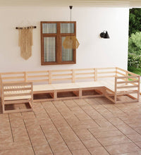 7-tlg. Garten-Lounge-Set Massivholz Kiefer