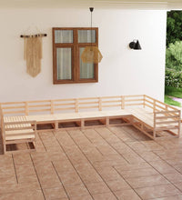 10-tlg. Garten-Lounge-Set Massivholz Kiefer