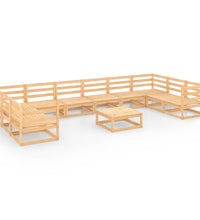 11-tlg. Garten-Lounge-Set Massivholz Kiefer
