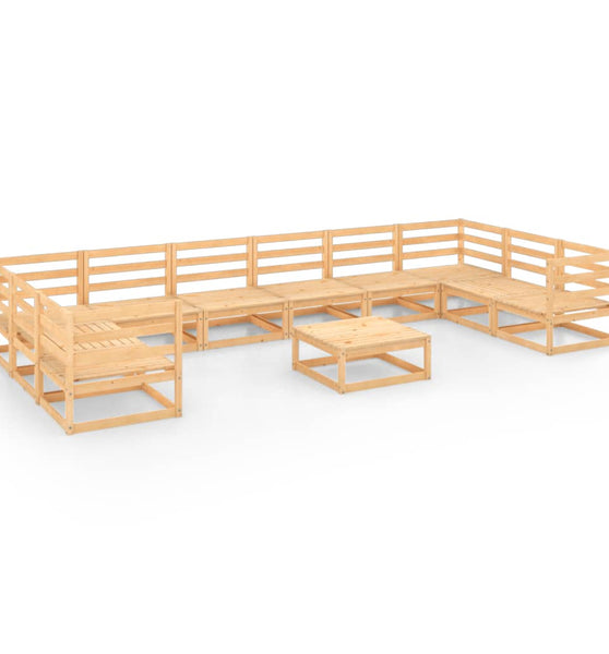11-tlg. Garten-Lounge-Set Massivholz Kiefer