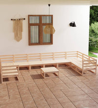 11-tlg. Garten-Lounge-Set Massivholz Kiefer
